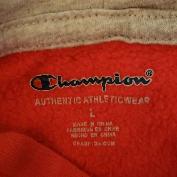 EUC Ombre Coral Purple Champion Hoodie Sweatshirt Youth Sz L - Picture 6 of 8